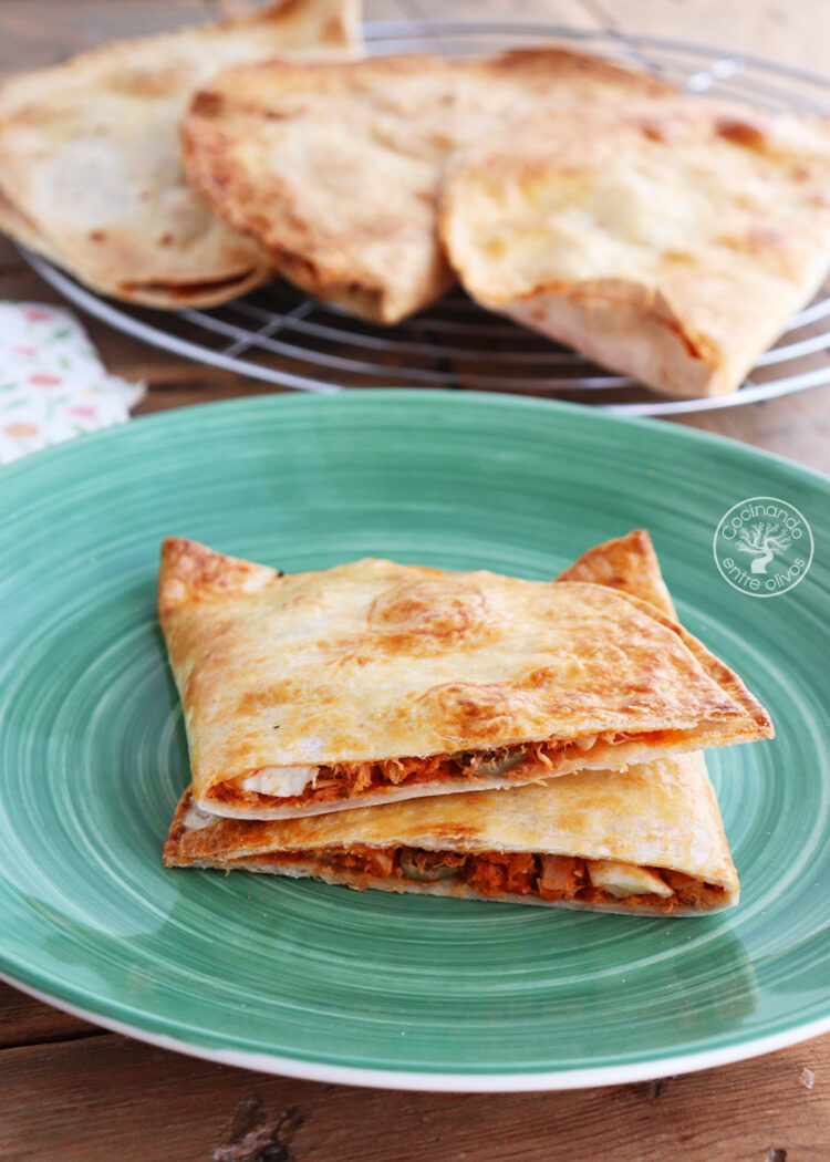 Empanadillas de atún con tortillas wraps en freidora de aire