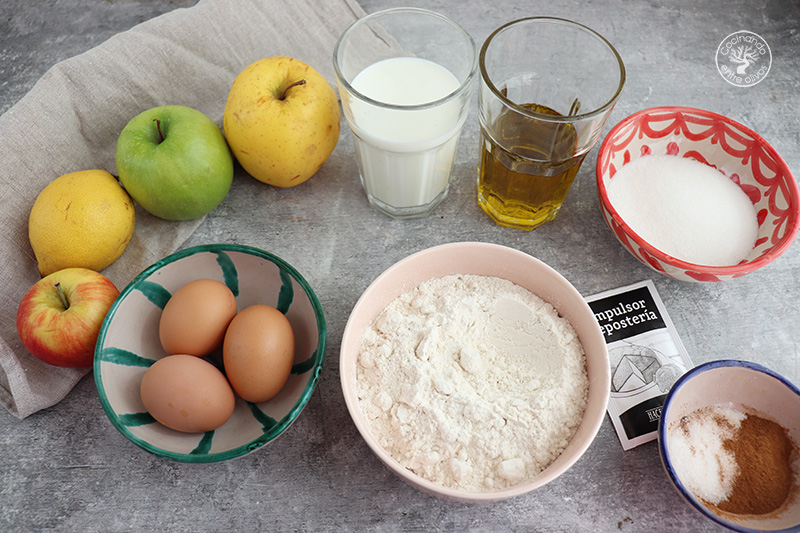 Bizcocho de manzana con aceite de oliva virgen extra