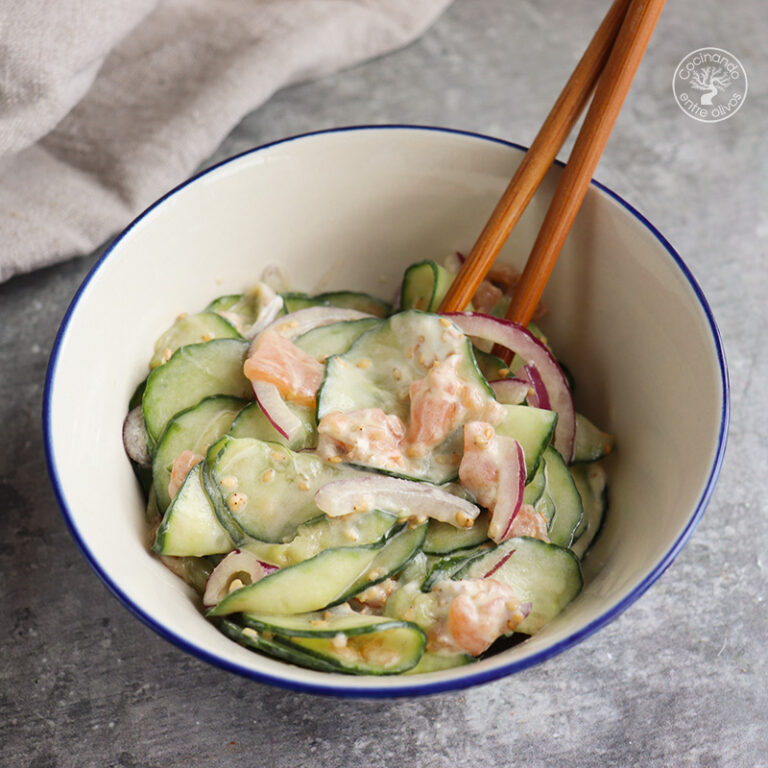 Ensalada viral de pepino y salmón