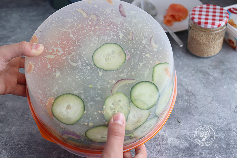 Ensalada viral de pepino y salmón