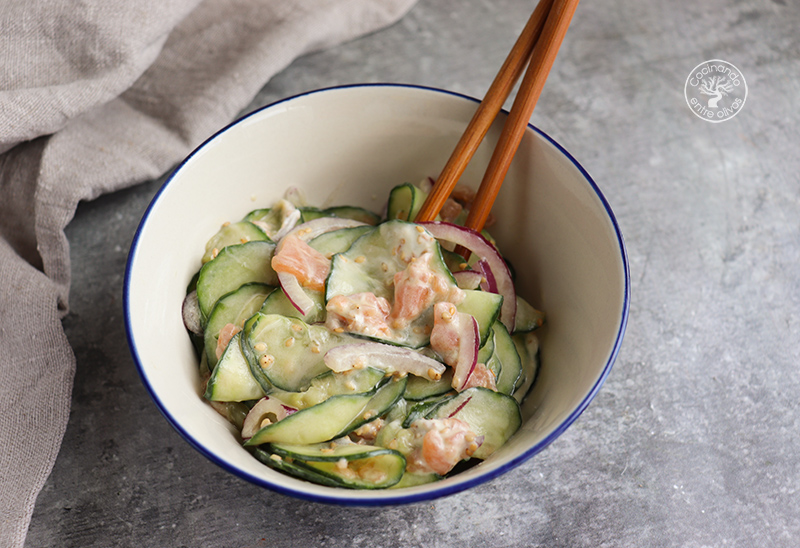 Ensalada viral de pepino y salmón